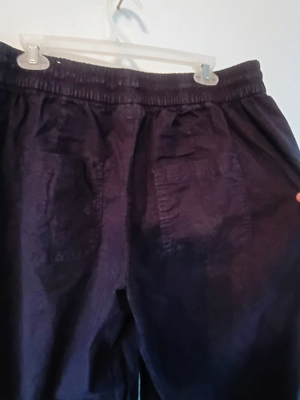 Lane Bryant Black Linen Blend Pull On Pants Size 16 Drawstring Pockets Straight